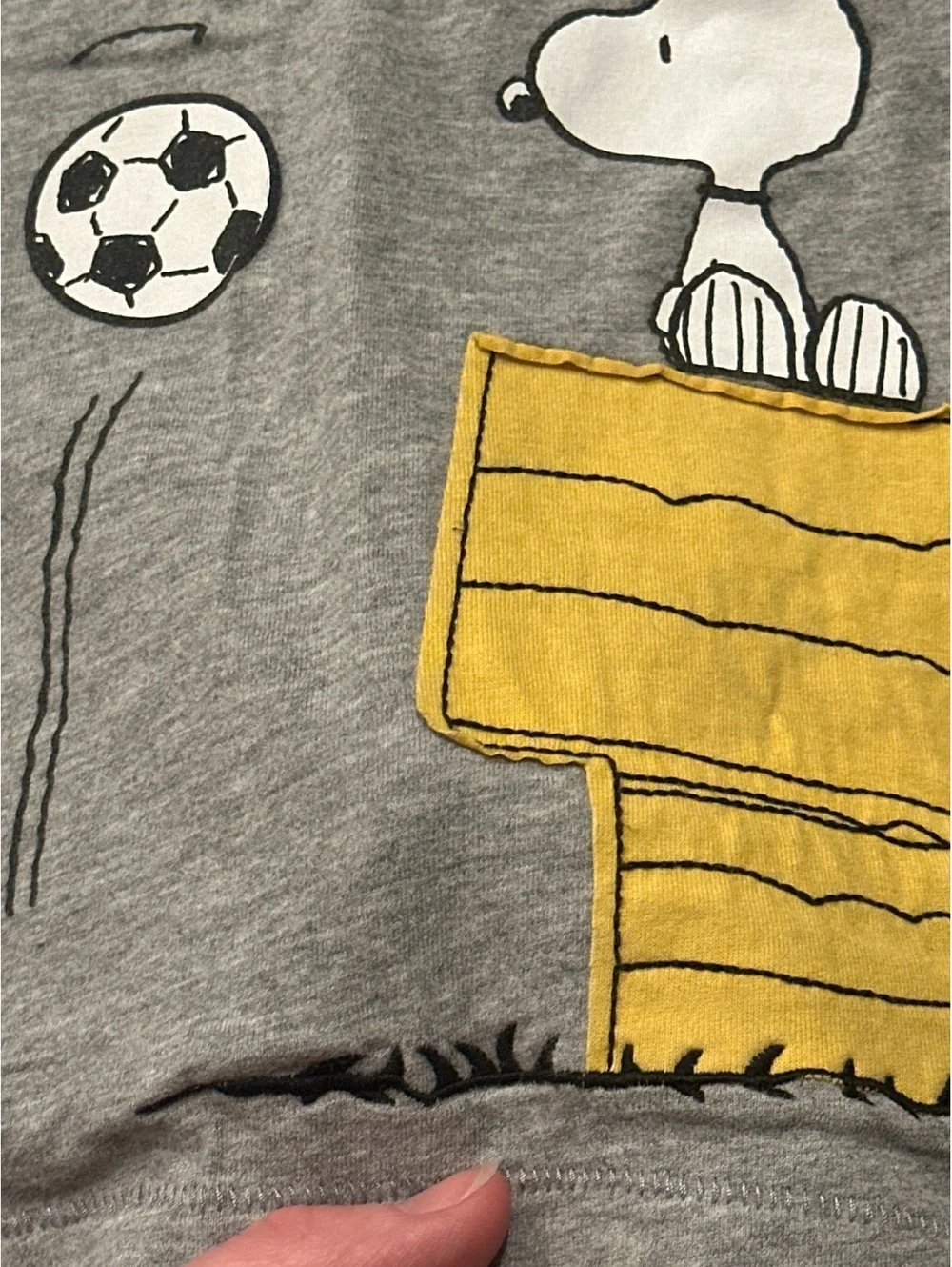 Hard to find Snoopy Peanuts x Hanna Andersson soccer Appliqué 100% Cotton Tee